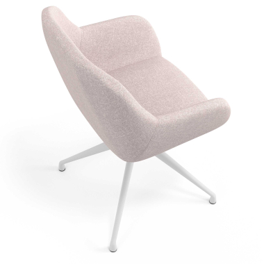 sedia sala riunione bianco beige girevole tessuto braccioli imbottiti 7