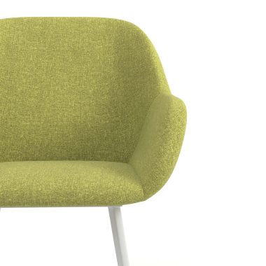 sedia ospite ufficio bianco verde 4 gambe tessuto braccioli imbottiti 5