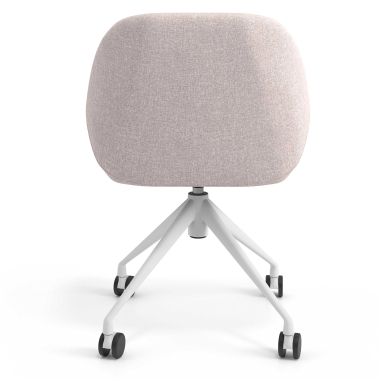sedia sala riunione bianco beige girevole con ruote tessuto braccioli imbottiti 6