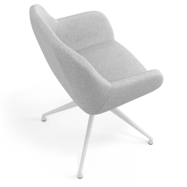 sedia sala riunione bianco grigio chiaro girevole tessuto braccioli imbottiti 7