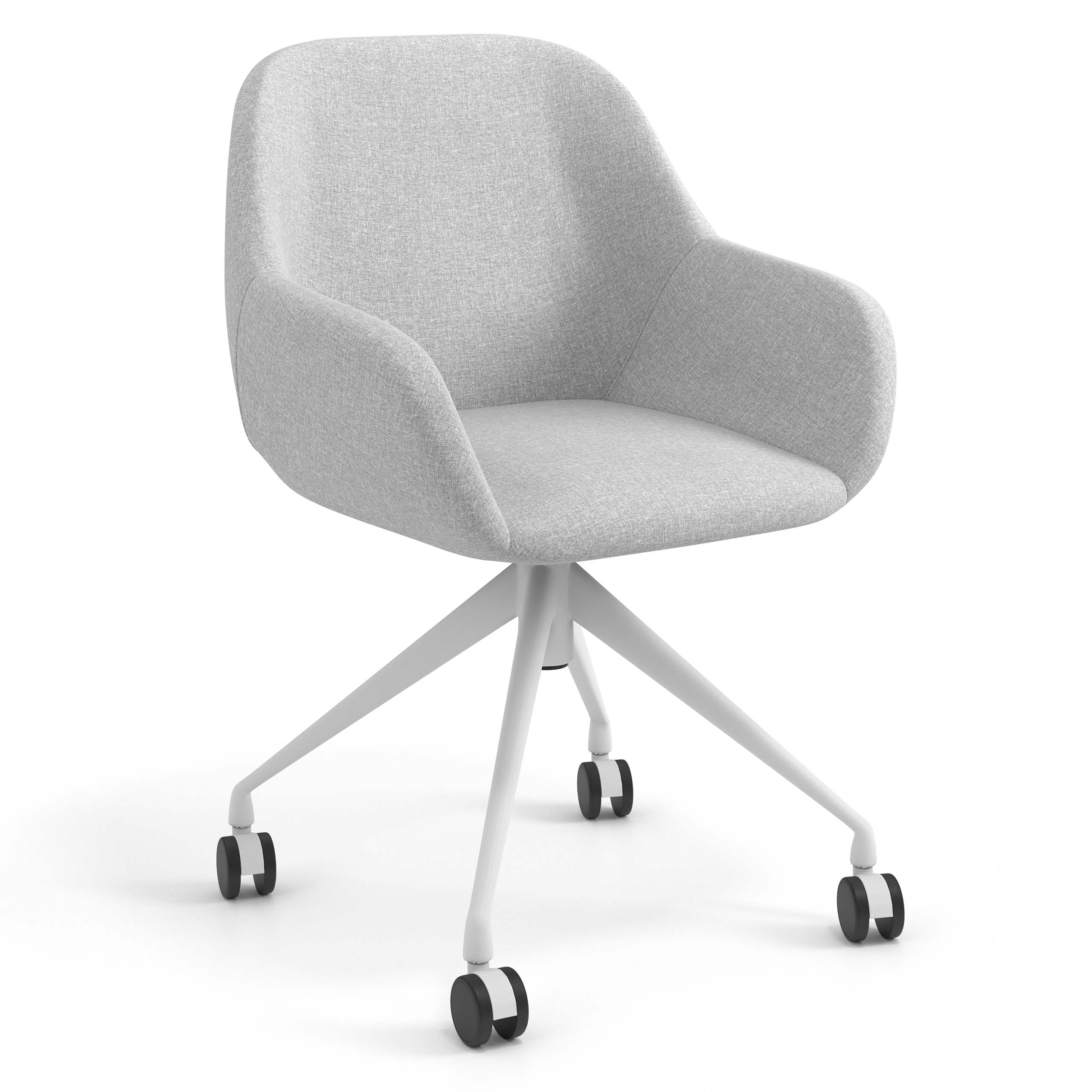 Sedia riunioni con ruote Greta, base in alluminio