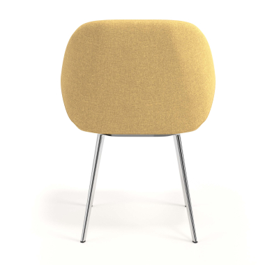 sedia ospite ufficio cromato giallo 4 gambe tessuto braccioli imbottiti 6