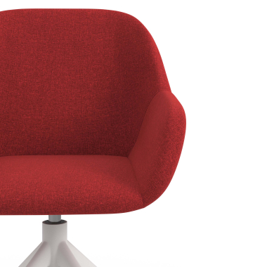 sedia sala riunione bianco rosso girevole tessuto braccioli imbottiti 5