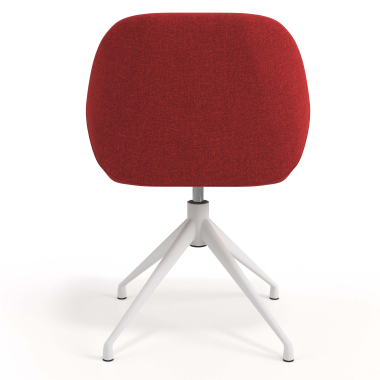 sedia sala riunione bianco rosso girevole tessuto braccioli imbottiti 6