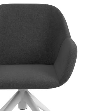 sedia sala riunione bianco antracite girevole con ruote tessuto braccioli imbottiti 5