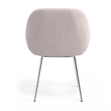 sedia ospite ufficio cromato beige 4 gambe tessuto braccioli imbottiti 6