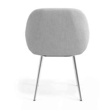sedia ospite ufficio cromato grigio chiaro 4 gambe tessuto braccioli imbottiti 6