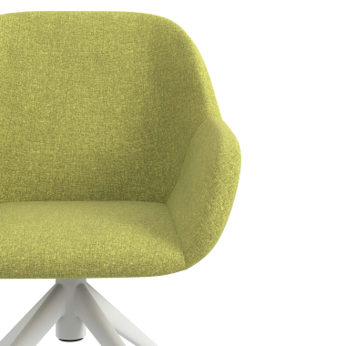 sedia sala riunione bianco verde girevole con ruote tessuto braccioli imbottiti 5
