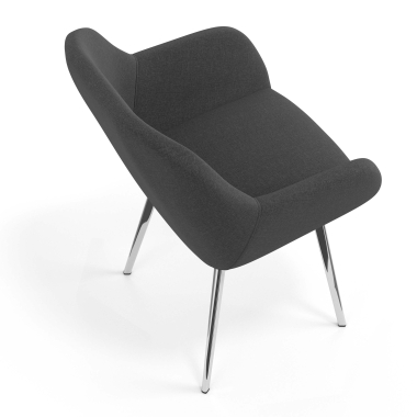 sedia ospite ufficio cromato antracite 4 gambe tessuto braccioli imbottiti 7
