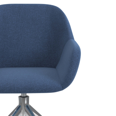 sedia sala riunione cromato blu girevole tessuto braccioli imbottiti 5