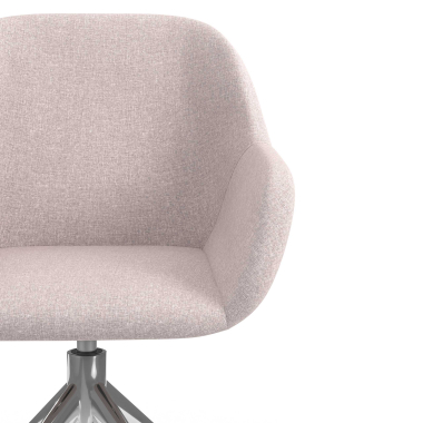 sedia sala riunione cromato beige girevole tessuto braccioli imbottiti 5