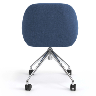 sedia sala riunione cromato blu girevole con ruote tessuto braccioli imbottiti 6