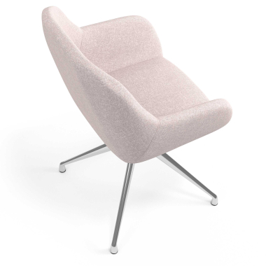 sedia sala riunione cromato beige girevole tessuto braccioli imbottiti 7