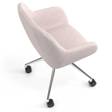 sedia sala riunione cromato beige girevole con ruote tessuto braccioli imbottiti 7