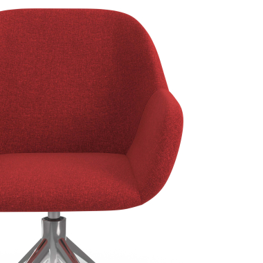 sedia sala riunione cromato rosso girevole tessuto braccioli imbottiti 5