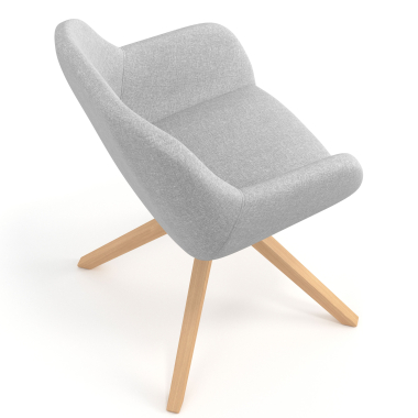 sedia sala riunione grigio chiaro girevole legno tessuto braccioli imbottiti 7