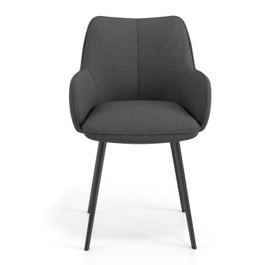 sedia ospite ufficio nero antracite 4 gambe tessuto braccioli imbottiti 4
