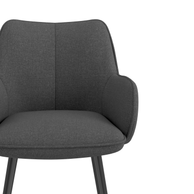sedia ospite ufficio nero antracite 4 gambe tessuto braccioli imbottiti 5