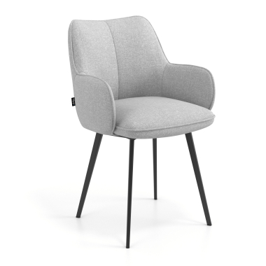 sedia ospite ufficio nero grigio 4 gambe tessuto braccioli imbottiti 1