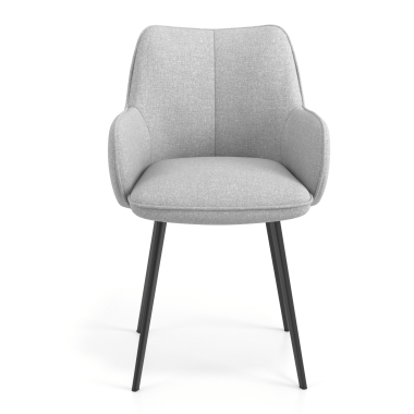 sedia ospite ufficio nero grigio 4 gambe tessuto braccioli imbottiti 4