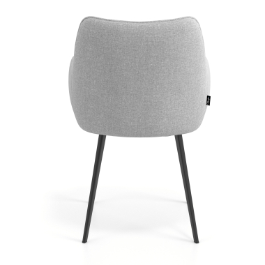 sedia ospite ufficio nero grigio 4 gambe tessuto braccioli imbottiti 6