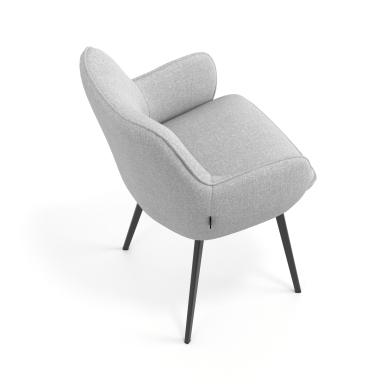 sedia ospite ufficio nero grigio 4 gambe tessuto braccioli imbottiti 7
