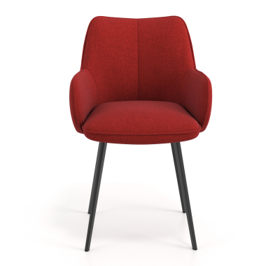 sedia ospite ufficio nero rosso 4 gambe tessuto braccioli imbottiti 4