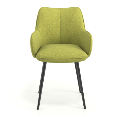 sedia ospite ufficio nero verde 4 gambe tessuto braccioli imbottiti 4