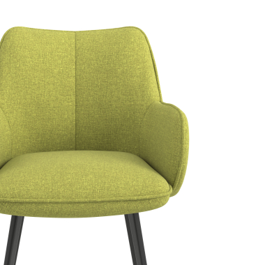 sedia ospite ufficio nero verde 4 gambe tessuto braccioli imbottiti 5