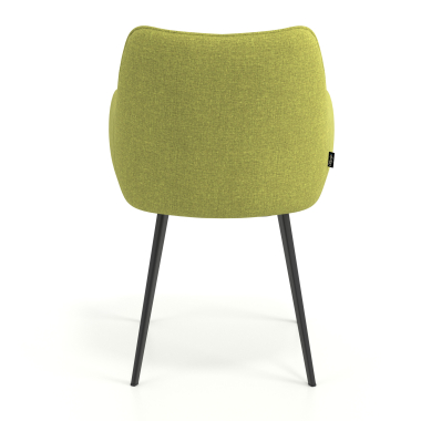 sedia ospite ufficio nero verde 4 gambe tessuto braccioli imbottiti 6
