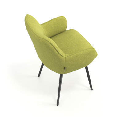 sedia ospite ufficio nero verde 4 gambe tessuto braccioli imbottiti 7