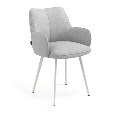 sedia ospite ufficio bianco grigio 4 gambe tessuto braccioli imbottiti 1