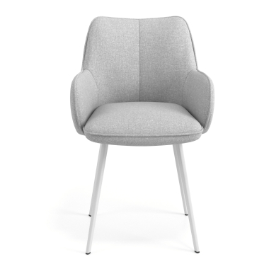 sedia ospite ufficio bianco grigio 4 gambe tessuto braccioli imbottiti 4