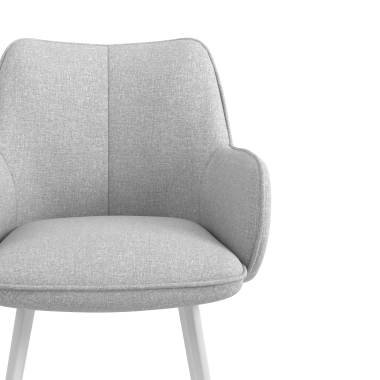 sedia ospite ufficio bianco grigio 4 gambe tessuto braccioli imbottiti 5