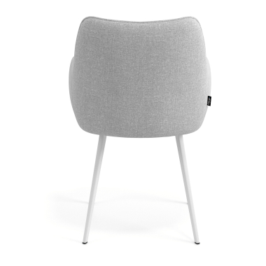 sedia ospite ufficio bianco grigio 4 gambe tessuto braccioli imbottiti 6