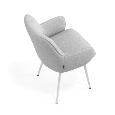 sedia ospite ufficio bianco grigio 4 gambe tessuto braccioli imbottiti 7