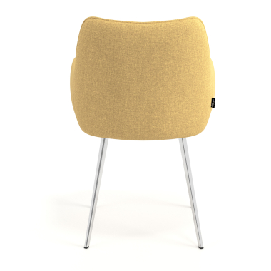 sedia ospite ufficio cromato giallo 4 gambe tessuto braccioli imbottiti 6