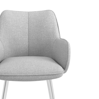 sedia ospite ufficio cromato grigio 4 gambe tessuto braccioli imbottiti 5