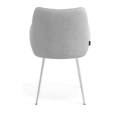 sedia ospite ufficio cromato grigio 4 gambe tessuto braccioli imbottiti 6