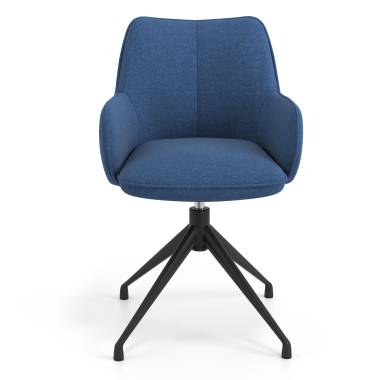 sedia sala riunione nero blu girevole tessuto braccioli imbottiti 4