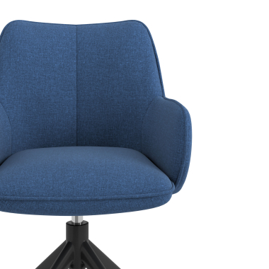sedia sala riunione nero blu girevole tessuto braccioli imbottiti 5