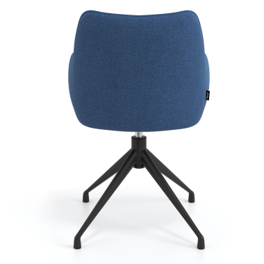 sedia sala riunione nero blu girevole tessuto braccioli imbottiti 6