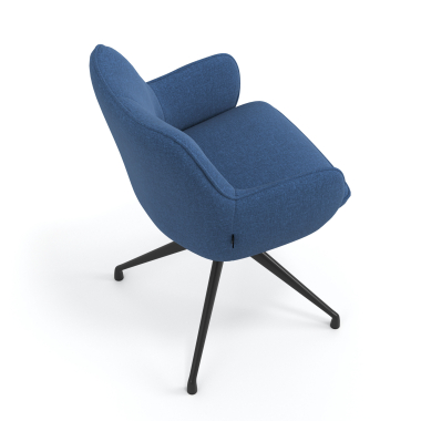 sedia sala riunione nero blu girevole tessuto braccioli imbottiti 7