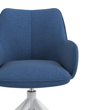 sedia sala riunione bianco blu girevole tessuto braccioli imbottiti 5