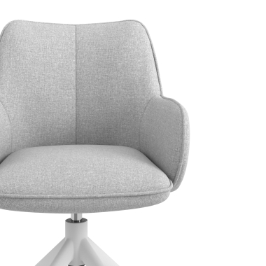 sedia sala riunione bianco grigio girevole tessuto braccioli imbottiti 5