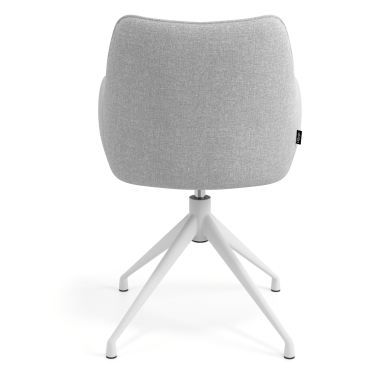sedia sala riunione bianco grigio girevole tessuto braccioli imbottiti 6