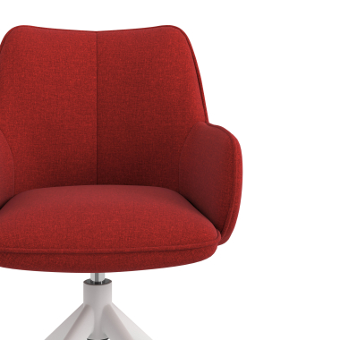 sedia sala riunione bianco rosso girevole tessuto braccioli imbottiti 5