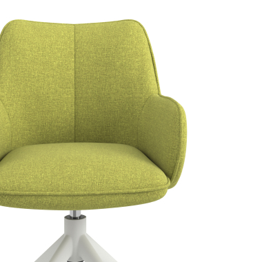 sedia sala riunione bianco verde girevole tessuto braccioli imbottiti 5