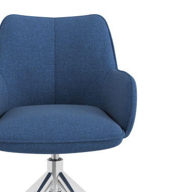 sedia sala riunione cromato blu girevole tessuto braccioli imbottiti 5