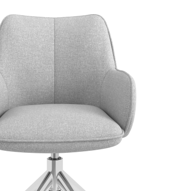 sedia sala riunione cromato grigio girevole tessuto braccioli imbottiti 5